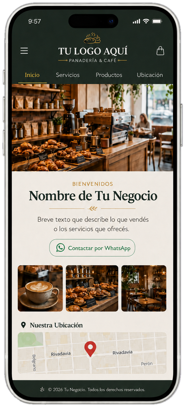 Ejemplo de página web en celular